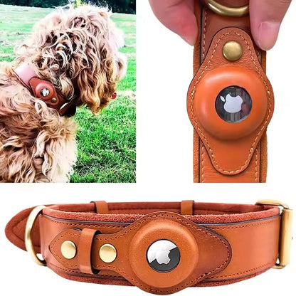 Leather Airtag Pet Collar